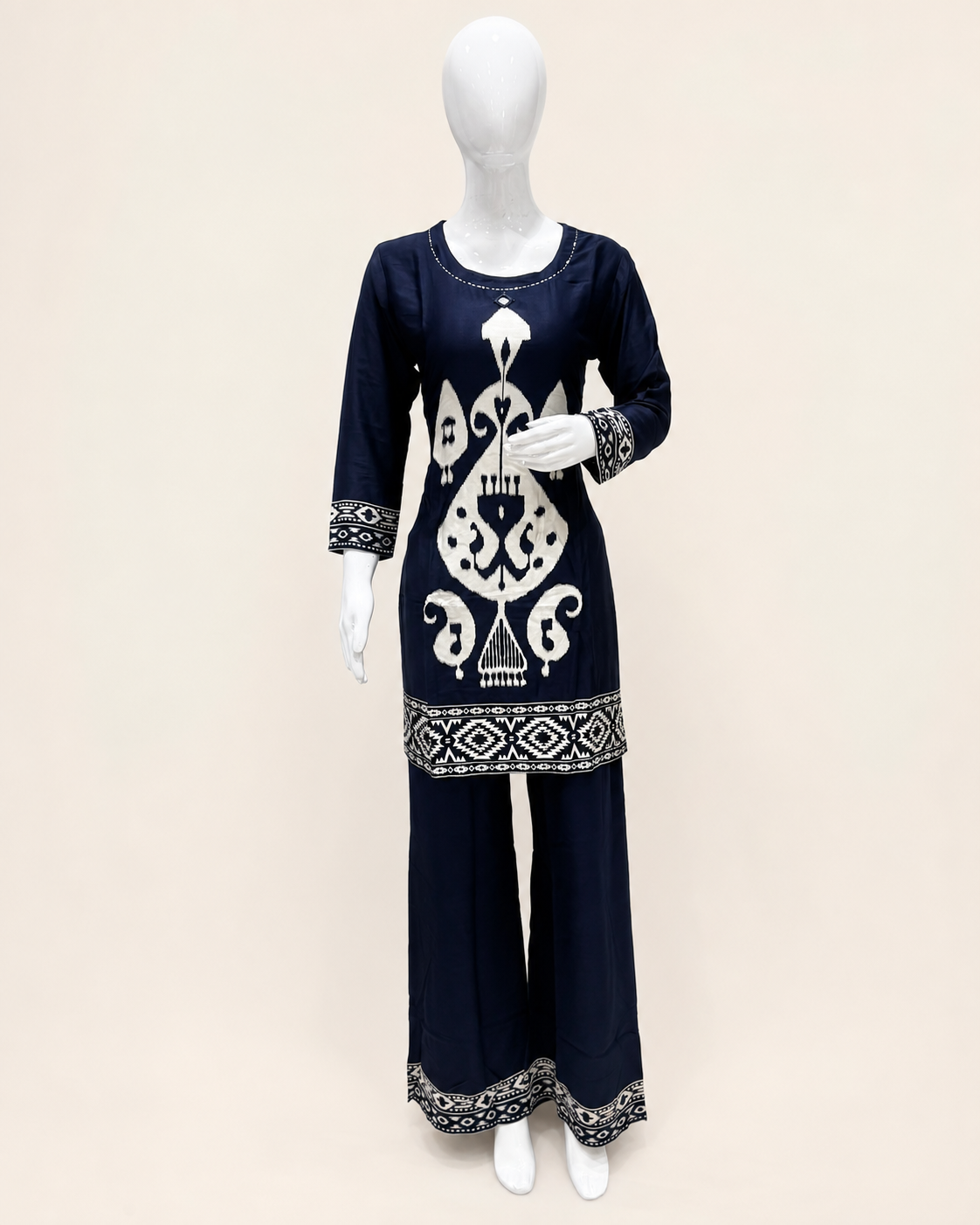 J d Trendz Women Cotton Blend Kurti Palazzo Set - Image 4