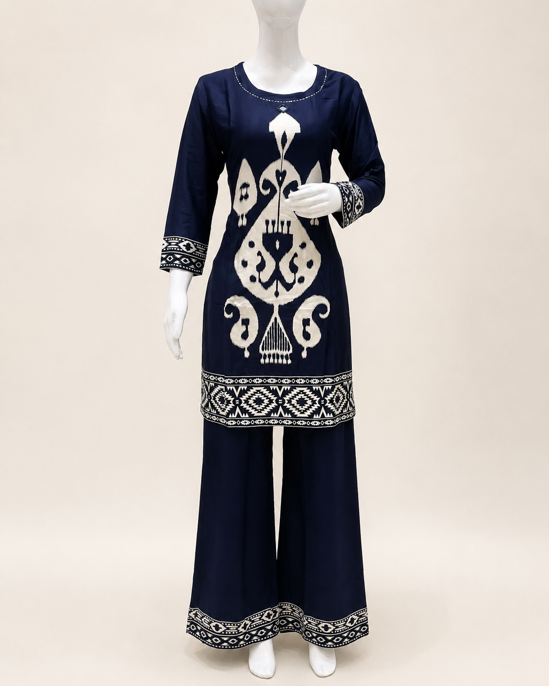 J d Trendz Women Cotton Blend Kurti Palazzo Set - Image 3