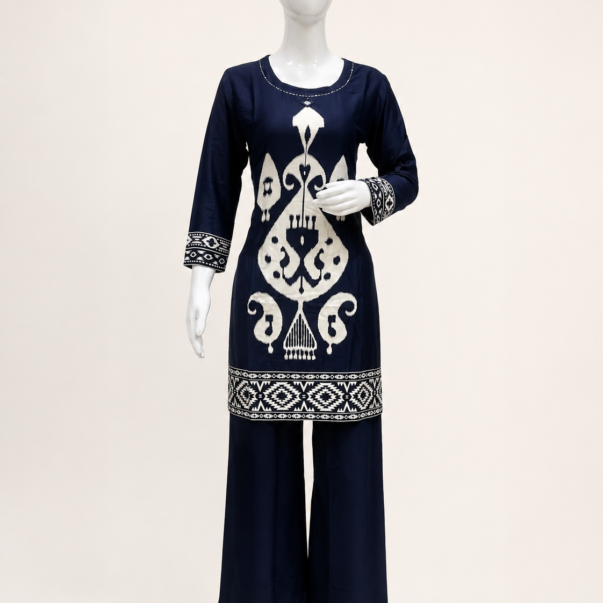 J d Trendz Women Cotton Blend Kurti Palazzo Set