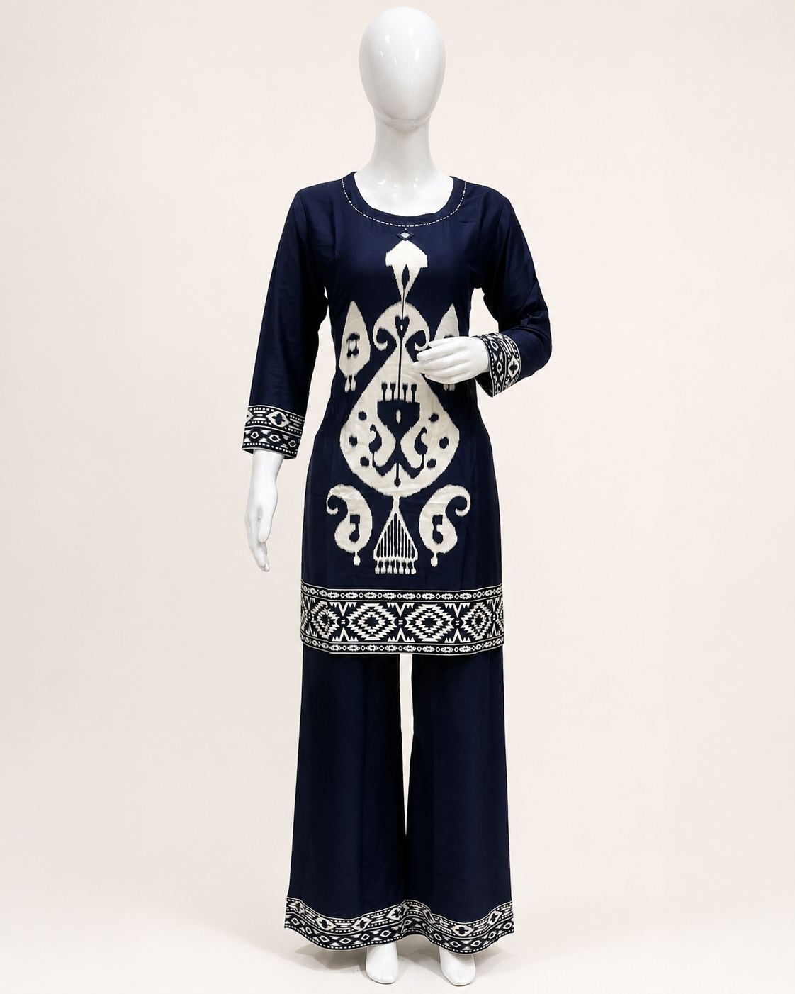 J d Trendz Women Cotton Blend Kurti Palazzo Set