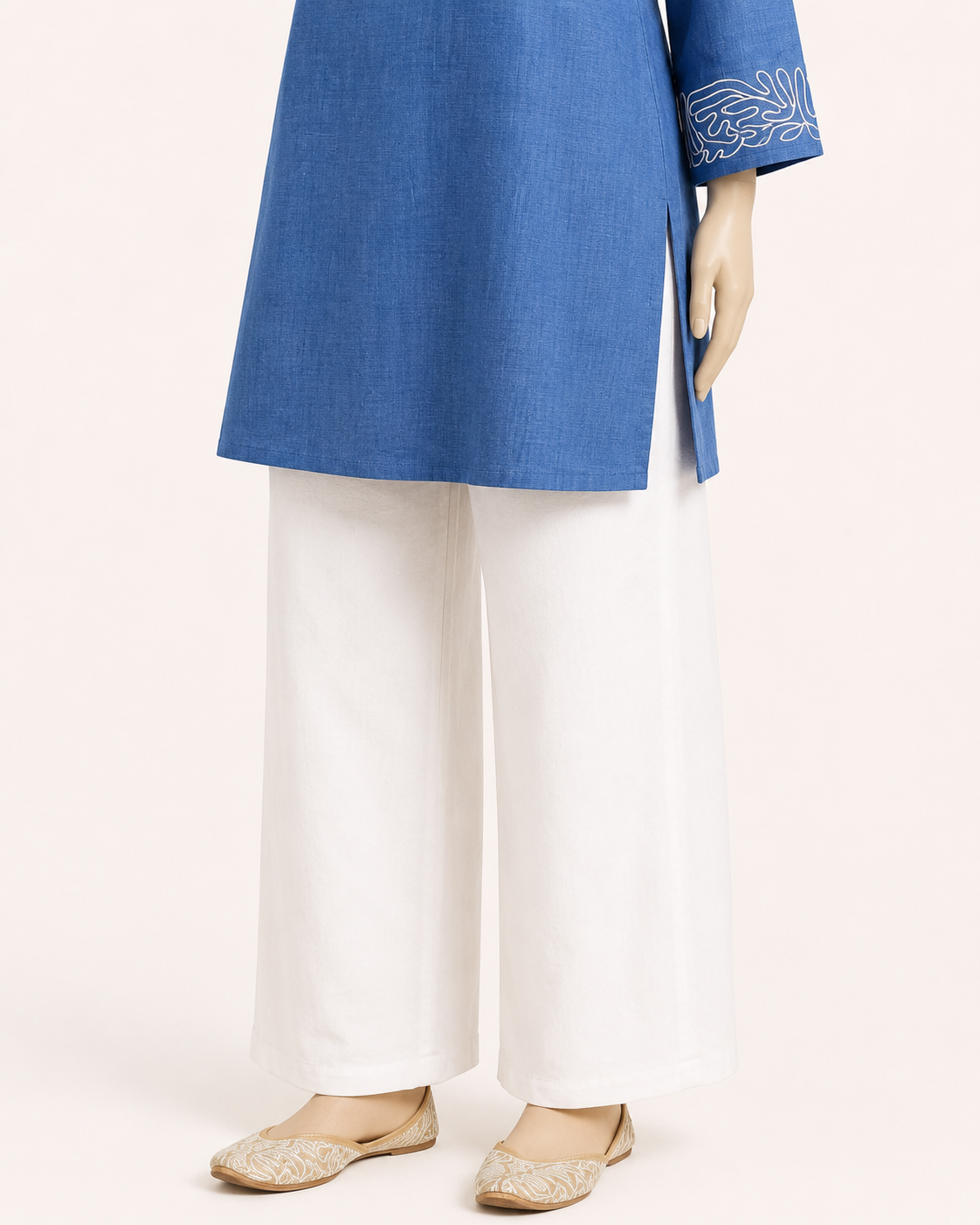 Sky Blue Embroidered Cotton Co-Ord Set - Image 6