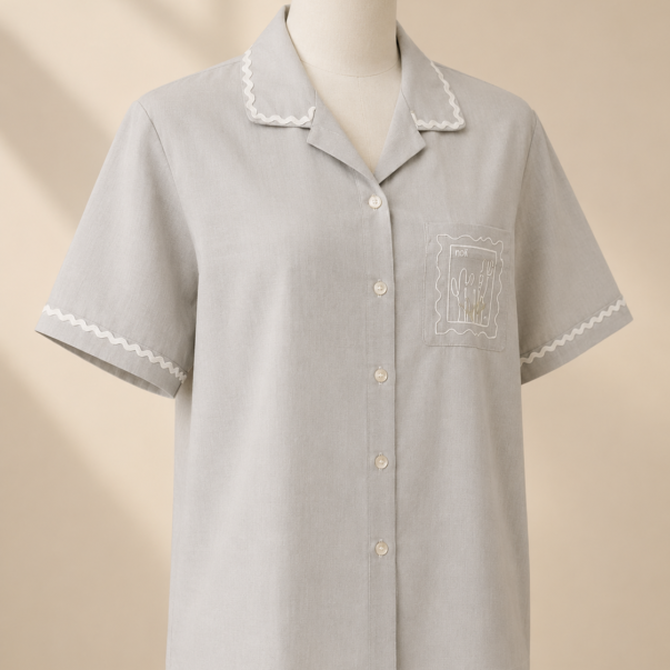 Elegant Light Grey Cotton Shirt