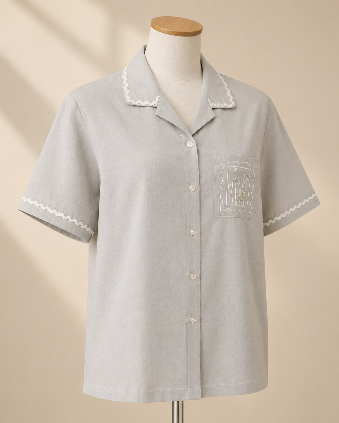 Elegant Light Grey Cotton Shirt