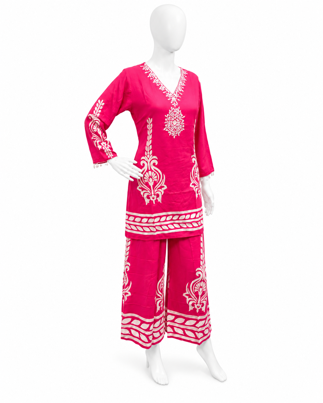 Pink Printed Kurta & Palazzo Set