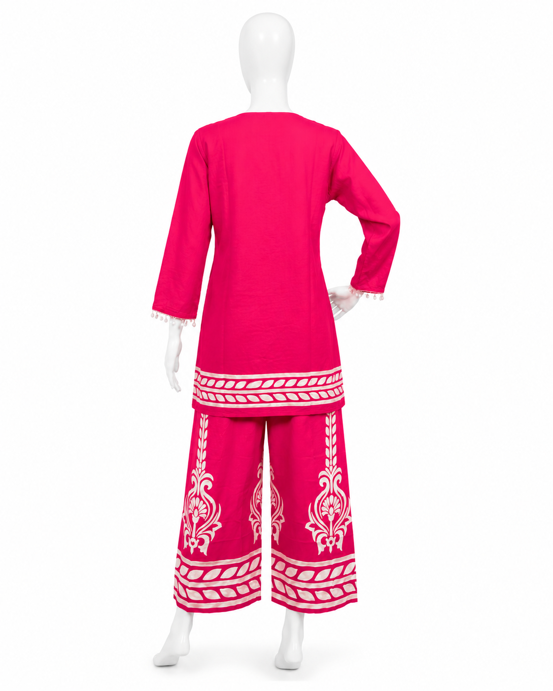 Pink Printed Kurta & Palazzo Set - Image 6