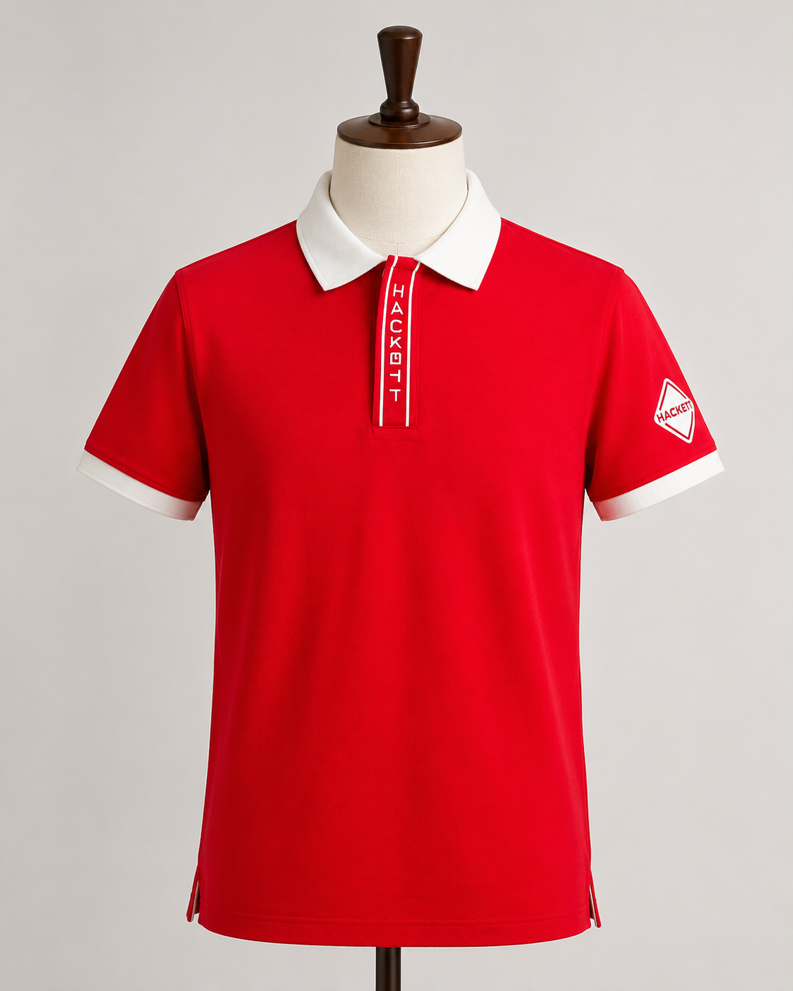 Red Contrast Collar Polo T-Shirt