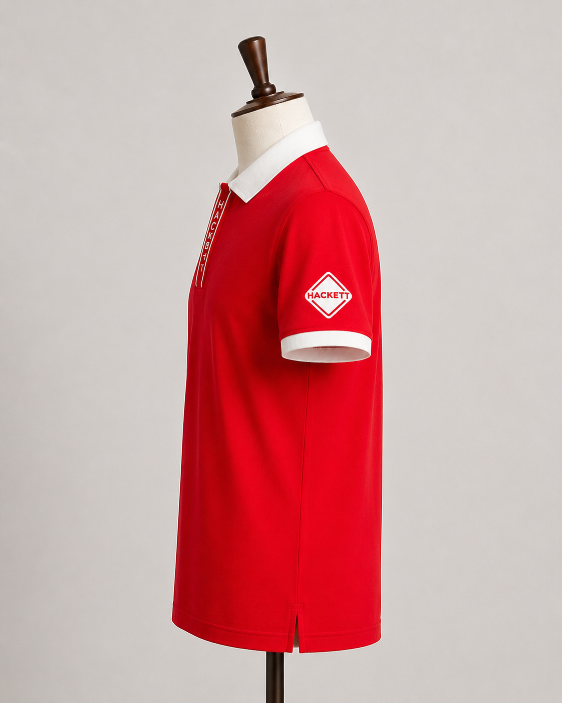 Red Contrast Collar Polo T-Shirt - Image 3