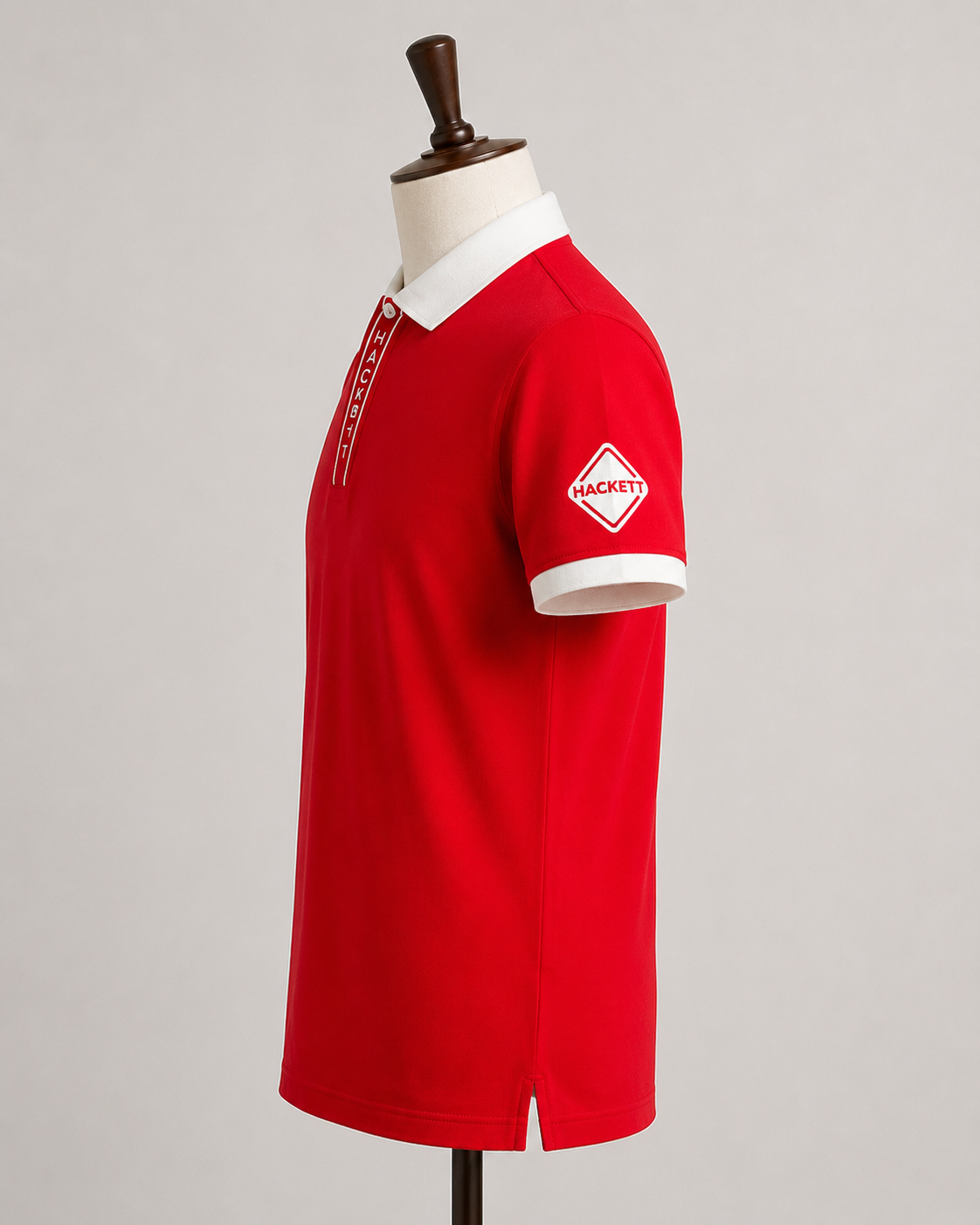 Red Contrast Collar Polo T-Shirt - Image 4
