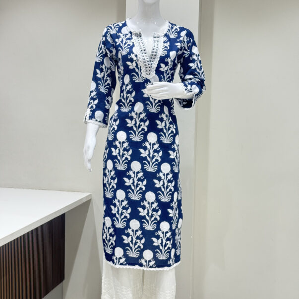 V-neck Kurti with floral print