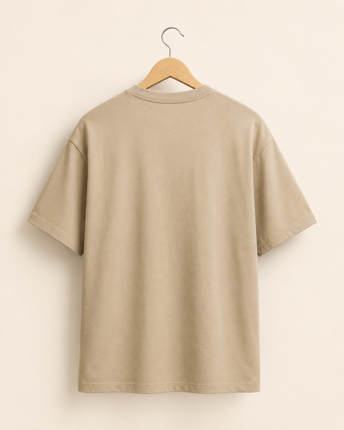 Men’s Beige Oversized T-Shirt – Life Is Good Palm Tree Graphic Print - Image 2