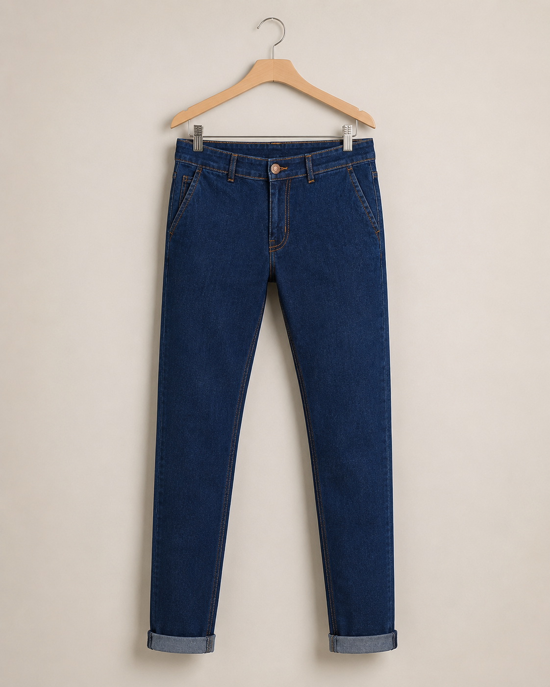 Men’s Dark Blue Slim Fit Jeans – Classic Stretch Denim - Image 2