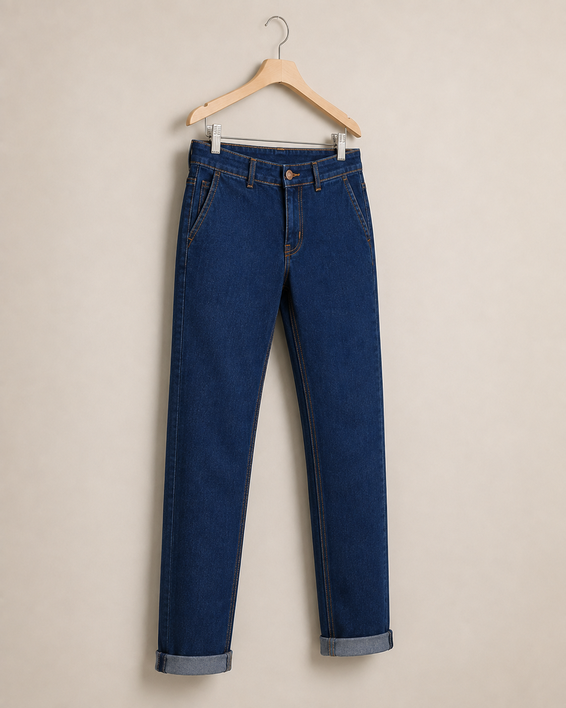 Men’s Dark Blue Slim Fit Jeans – Classic Stretch Denim - Image 4