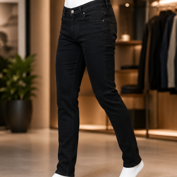 Men's Black Slim Fit Stretch Jeans